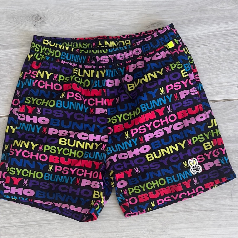 Boys Psycho Bunny Colorful Logo Print Shorts